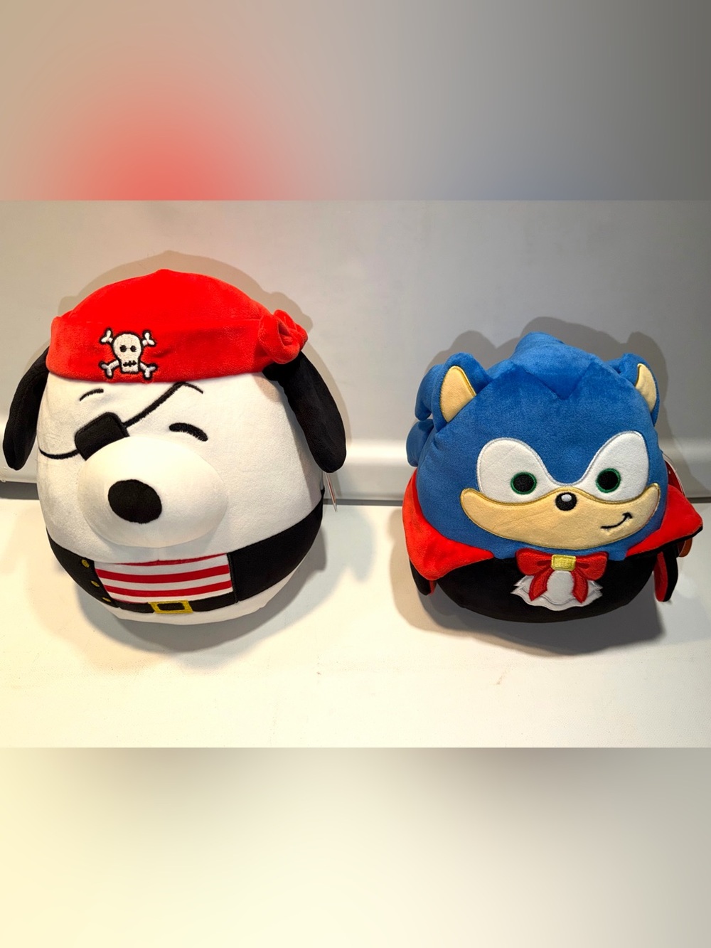NWT Squishmallows Bundle of 2 Halloween Sonic Hedgehog Vampire Snoopy Pirate 8”